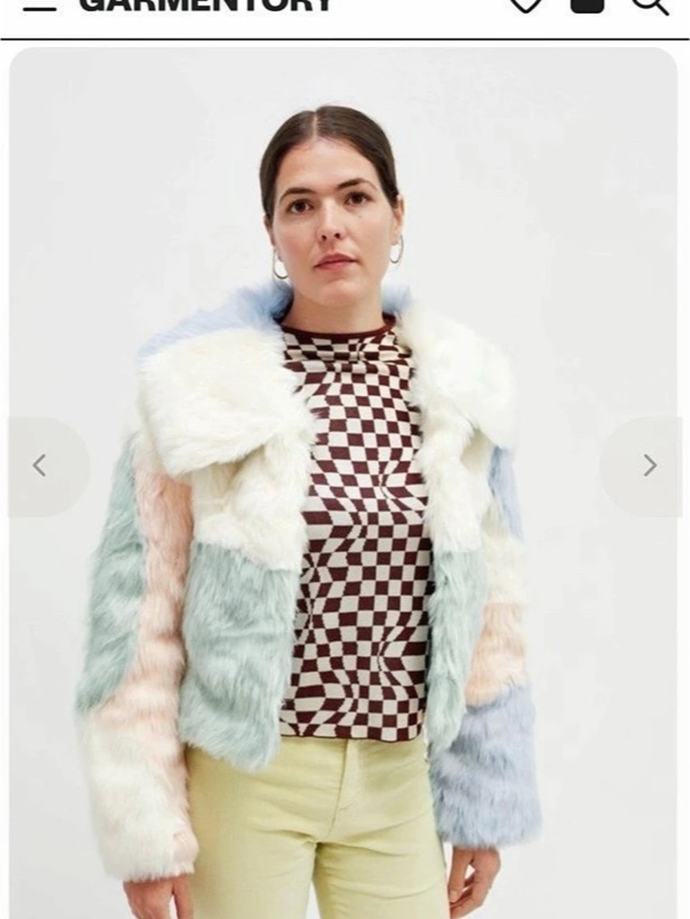 House of Sunny Scandi Patchwork Faux Fur Jacket Color Block Teddy multicolor